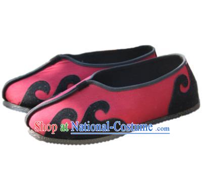 Chinese Traditional Handmade Tai Chi Red Cloth Shoes Martial Arts Shoes Kung Fu Shoes for Men