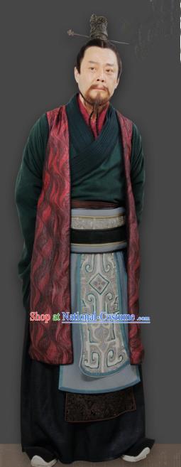 Chinese Ancient Qin Dynasty Prime Minister Li Si Replica Costume for Men