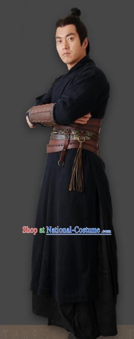 Chinese Ancient Qin Dynasty Swordsman General Pang Replica Costume for Men