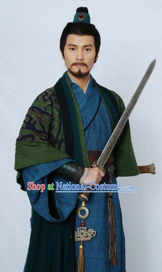 Chinese Ancient Qin Dynasty Military Officer General Meng Tian Replica Costume for Men