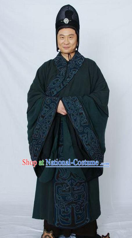 Chinese Ancient Qin Dynasty Prime Minister Traitor Minister Zhao Gao Replica Costume for Men