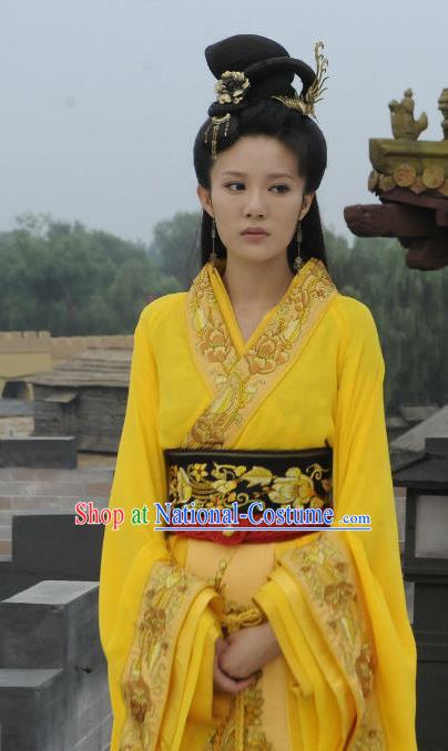 Traditional Chinese Warring States Period Imperial Concubine Xi Shi Hanfu Dress Embroidered Replica Costume for Women