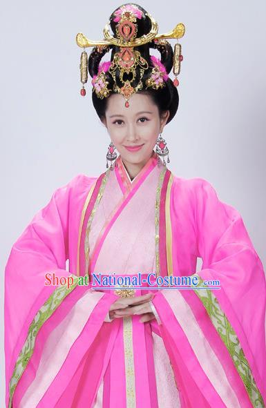 Traditional Chinese Ancient Qin Kingdom Consort Zheng Xiu Embroidered Replica Costume for Women