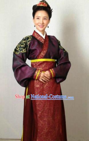 Traditional Chinese Ancient Qin Kingdom Court Maid Embroidered Replica Costume for Women