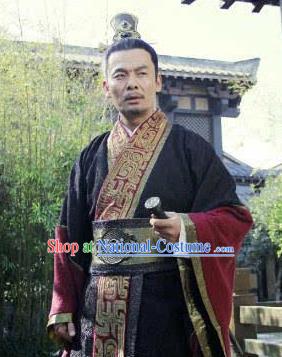 Traditional Chinese Ancient Qin State Diplomat Su Qin Replica Costume for Men