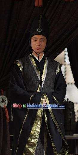 Traditional Chinese Ancient Qin State Eunuch Replica Costume for Men