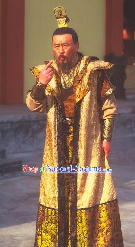 Traditional Chinese Ancient Chunqiu Period Jin State Emperor Xian Replica Costume for Men