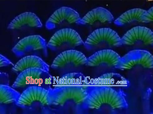 Professional Stage Performance Luminous Dance Fans Glowing in Dark Dancing Fan Hands Props