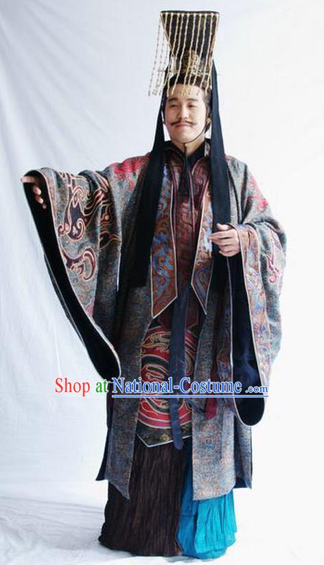 Traditional Chinese Ancient Costume Qin Dynasties Hanfu Clothing