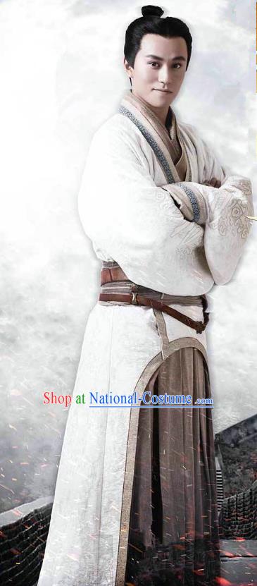 Ancient Chinese Warring States Period Swordsman Chu Kingdom General Xiang Shaoyu Replica Costume for Men