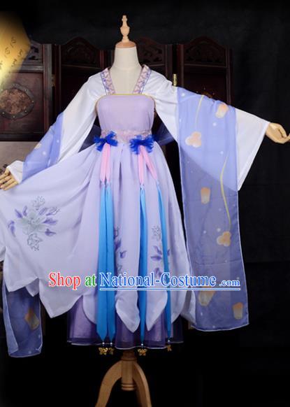 Chinese Ancient Young Lady Costume Cosplay Fairy Swordswoman Dress Hanfu Clothing for Women