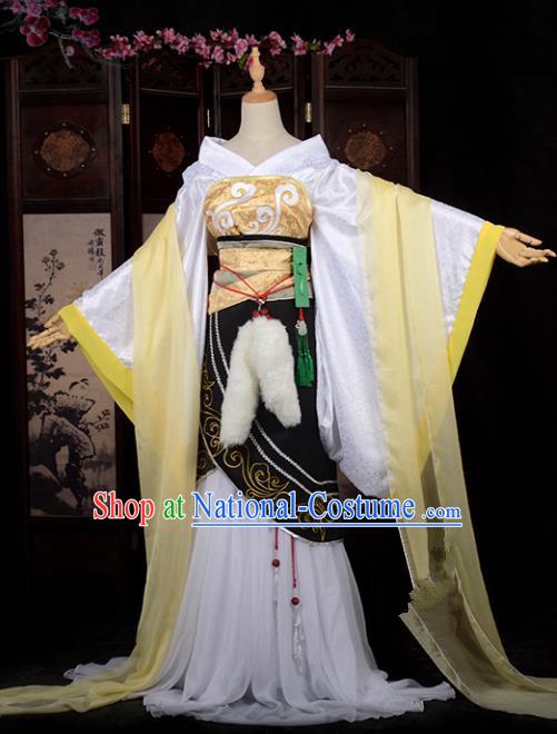 Chinese Ancient Palace Princess Costume Cosplay Tang Dynasty Swordswoman Dress Hanfu Clothing for Women