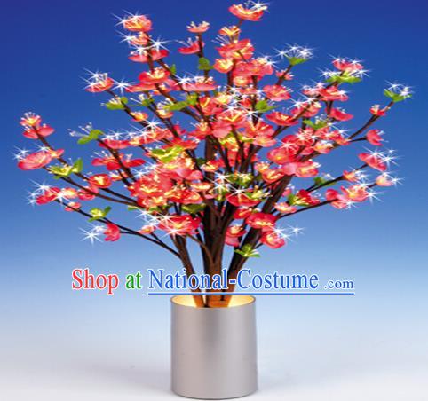 Traditional Handmade Chinese Peach Blossom Lanterns Electric LED Lights Lamps Desk Lamp Decoration