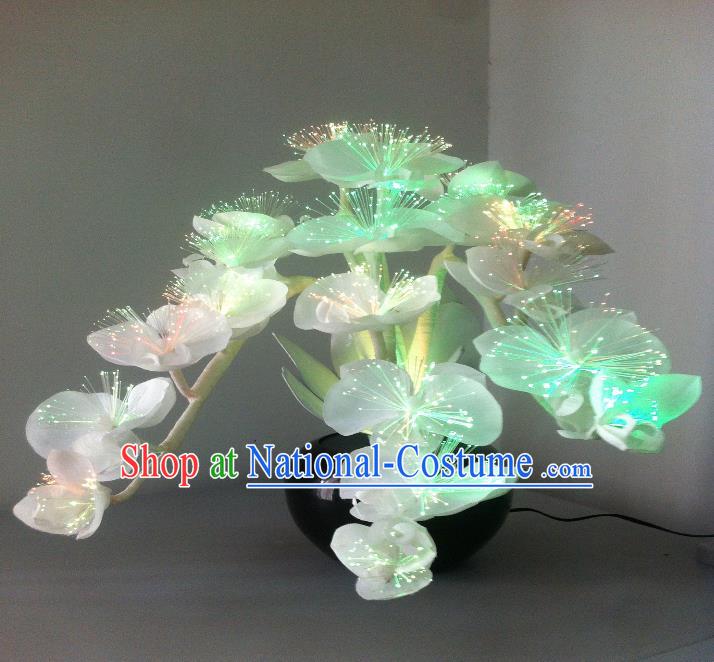 Traditional Handmade Chinese Bonsai Butterfly Orchid Lanterns Electric LED Lights Lamps Desk Lamp Decoration