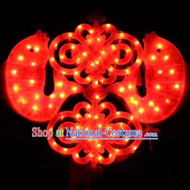 Traditional Handmade Chinese Lanterns Spring Festival Double Fishes Electric LED Lights Lamps Hanging Lamp Decoration