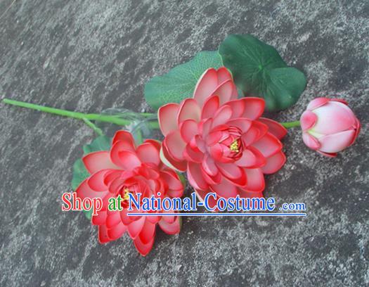 Traditional Handmade Chinese Red Lotus Decoration Buddhist Temple Decoration