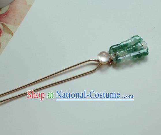 Traditional Chinese Ancient Classical Hair Accessories Handmade Jade Hairpins for Women