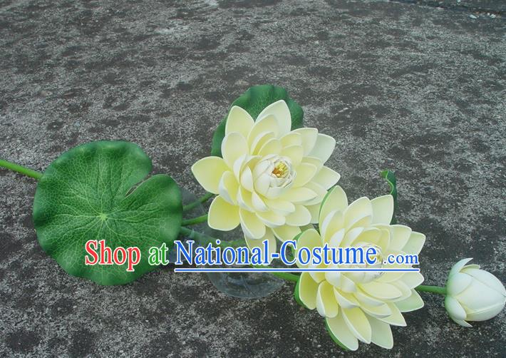 Traditional Handmade Chinese Beige Lotus Decoration Buddhist Temple Decoration