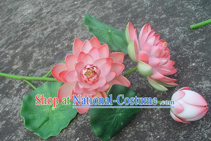 Traditional Handmade Chinese Pink Lotus Decoration Buddhist Temple Decoration