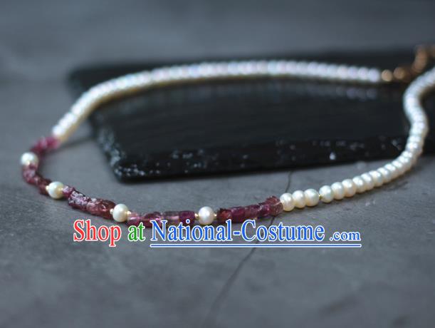 Traditional Chinese Ancient Handmade Hanfu Pearls Necklace for Women