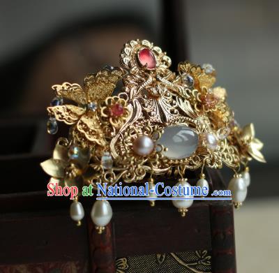 Traditional Chinese Ancient Phoenix Coronet Classical Hair Accessories Handmade Hairpins for Women