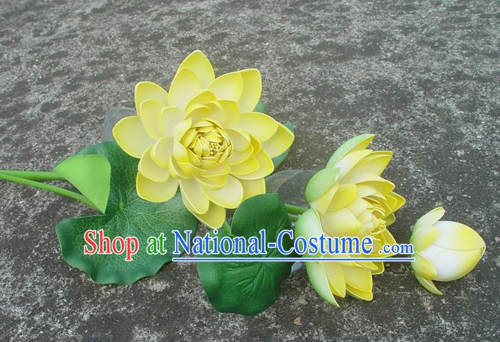 Traditional Handmade Chinese Yellow Lotus Decoration Buddhist Temple Decoration