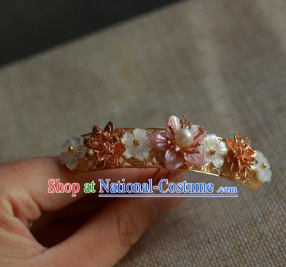 Traditional Chinese Ancient Shell Flowers Hair Stick Classical Hair Accessories Handmade Hairpins for Women