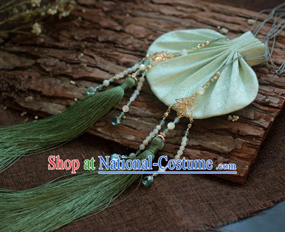 Traditional Chinese Ancient Handmade Green Cloth Purse Hanfu Sachet for Women