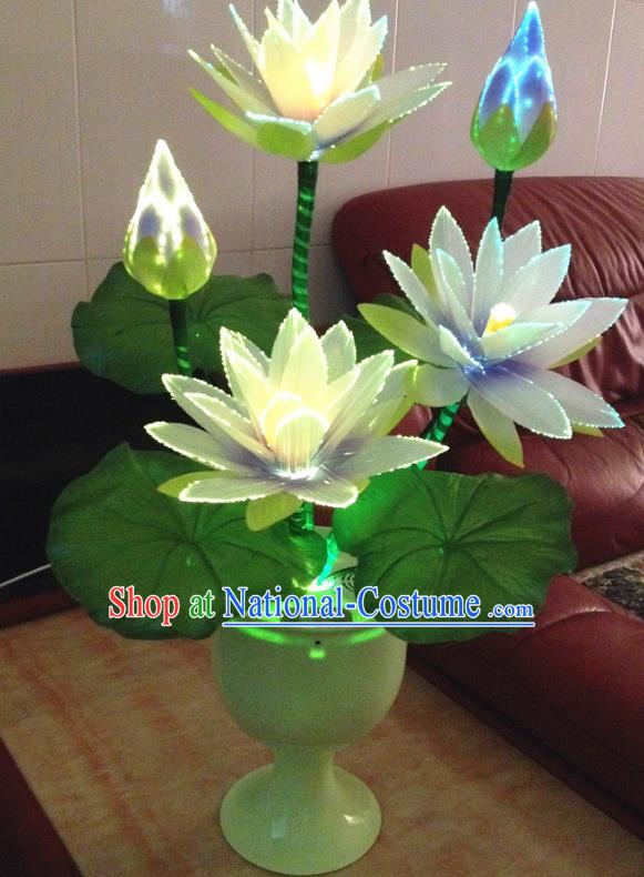 Traditional Handmade Chinese Lotus Electric LED Lights Lamps Lamp Decoration