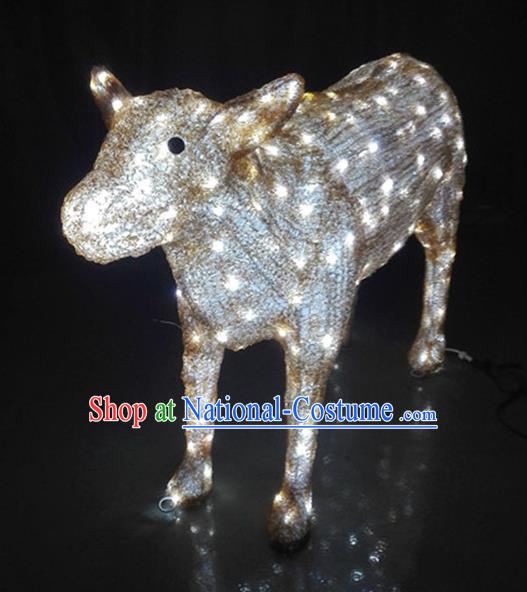 Traditional Handmade Chinese Zodiac Ox Electric LED Lights Lamps Lamp Decoration