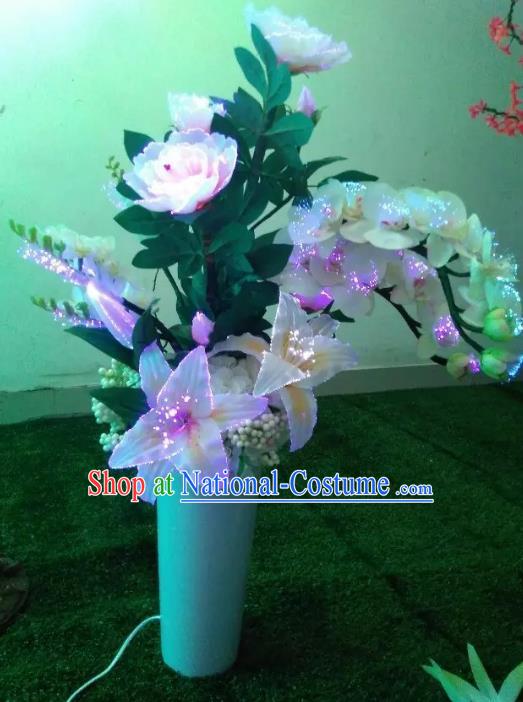 Traditional Handmade Chinese Phalaenopsis Lanterns Electric LED Lights Lamps Desk Lamp Decoration