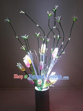 Traditional Handmade Chinese Tulip Flowers Lanterns Electric LED Lights Lamps Desk Lamp Decoration