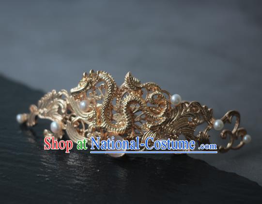 Traditional Chinese Ancient Handmade Dragon Hairdo Crown Hair Stick Classical Hair Accessories Hairpins for Women