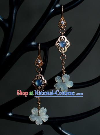 Traditional Chinese Ancient Handmade Earrings Accessories Hanfu Flowers Eardrop for Women