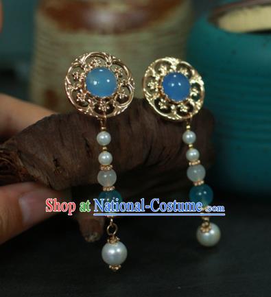 Traditional Chinese Ancient Handmade Blue Hair Stick Classical Hair Accessories Hairpins for Women