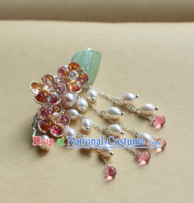 Traditional Chinese Ancient Pearls Tassel Hair Claws Hair Accessories Handmade Hanfu Hairpins for Women