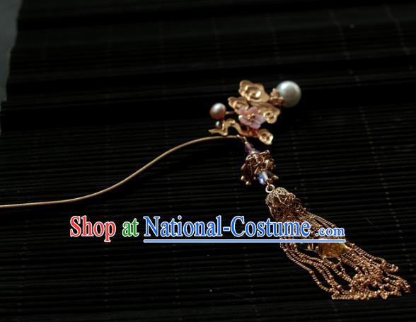 Traditional Chinese Ancient Tassel Step Shake Hair Clips Hair Accessories Handmade Hanfu Hairpins for Women