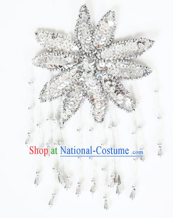 Chinese Traditional Folk Dance Hair Accessories Yangko Argentate Sequins Headwear for Women