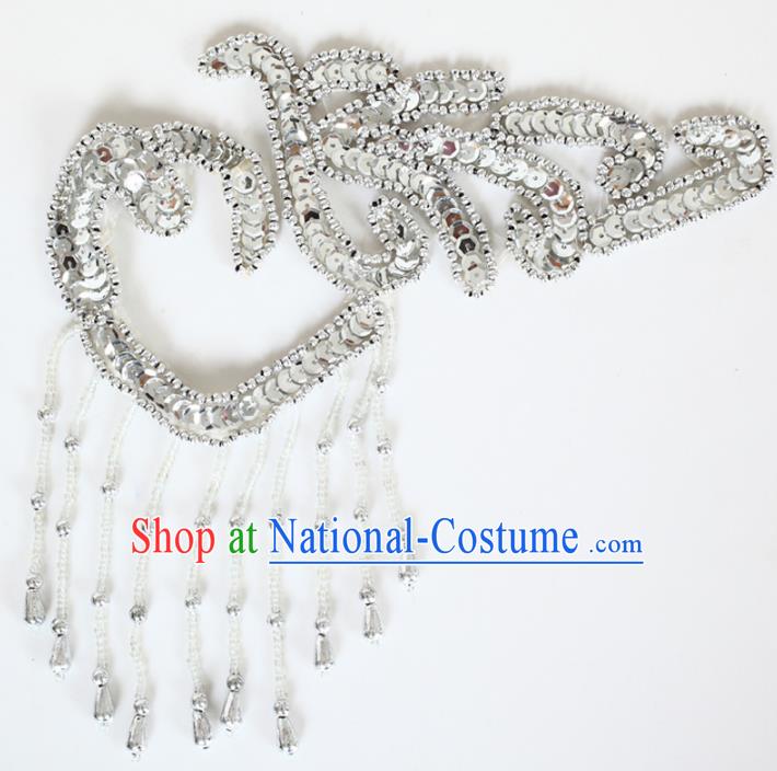 Chinese Traditional Folk Dance Hair Accessories Yangko Dance Argentate Sequins Headwear for Women