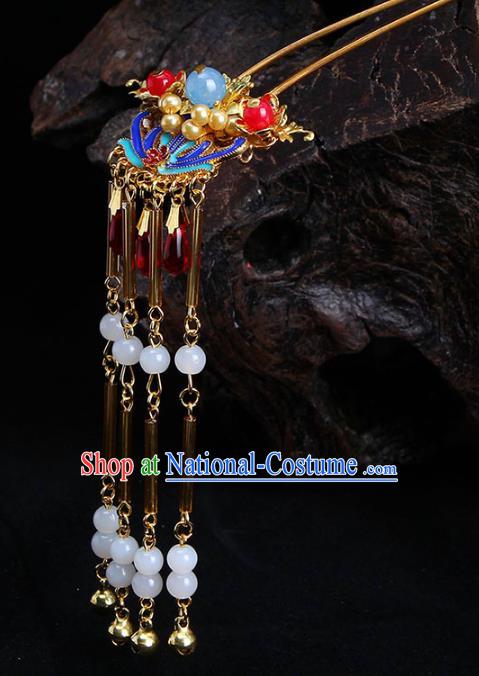 Chinese Ancient Hair Accessories Traditional Tassel Step Shake Hairpins Headwear for Women