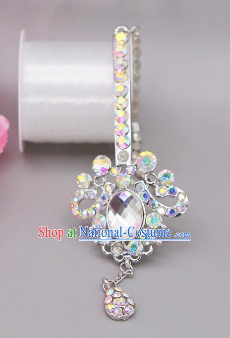 Chinese Ancient Hair Accessories Crystal Eyebrows Pendant Traditional Tassel Hairpins Headwear for Women