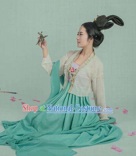 Traditional Chinese Ancient Palace Lady Costume, China Tang Dynasty Court Maid Clothing for Women