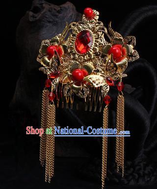 Chinese Ancient Wedding Hair Accessories Xiuhe Suit Phoenix Coronet Traditional Bride Headwear for Women