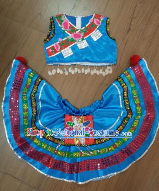 Traditional Chinese Miao Nationality Dance Costume, Folk Dance Yanko Dance Dress for Kids