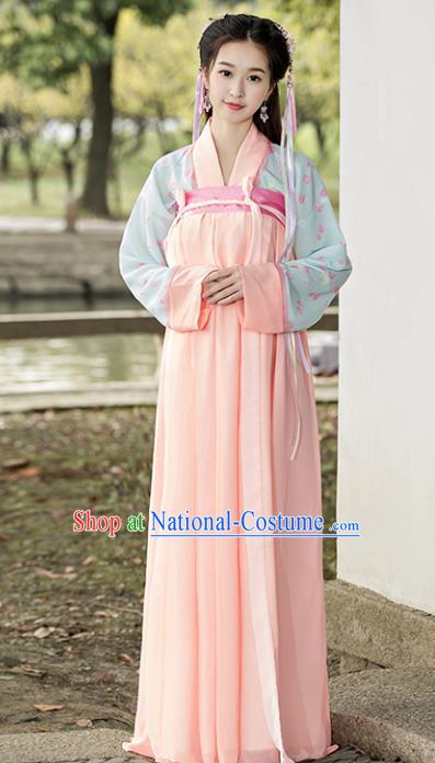 Traditional Chinese Ancient Court Maid Costume Tang Dynasty Palace Lady Hanfu Dress for Women