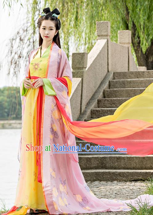 Traditional Chinese Ancient Imperial Consort Costume Tang Dynasty Palace Lady Hanfu Dress for Women