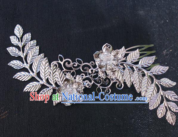 Chinese Ancient Hair Accessories Hanfu Hairpins Traditional Palace Leaf Hair Comb Headwear for Women