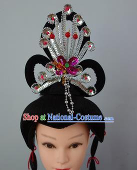 Chinese Traditional Folk Dance Hair Accessories Classical Dance Beijing Opera Actress Headwear for Women