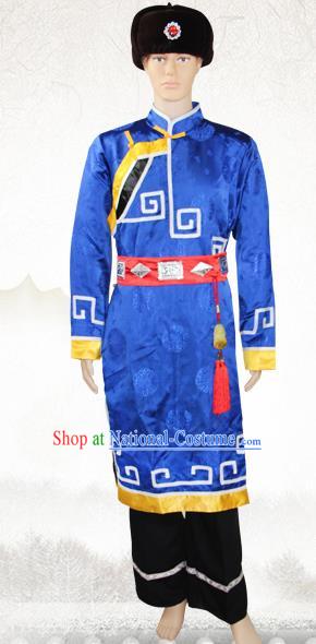 Traditional Chinese Mongol National Minority Costumes, Mongolian Ethnic Minority Embroidery Clothing for Men