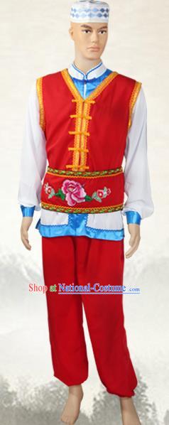 Traditional Chinese Baoan National Minority Costumes, China Ethnic Minority Embroidery Clothing for Men